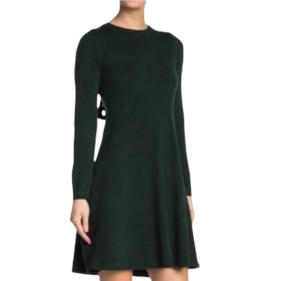 Vince Camuto Forest Green Bow Sweater Dress S NWT - Picture 2 of 11